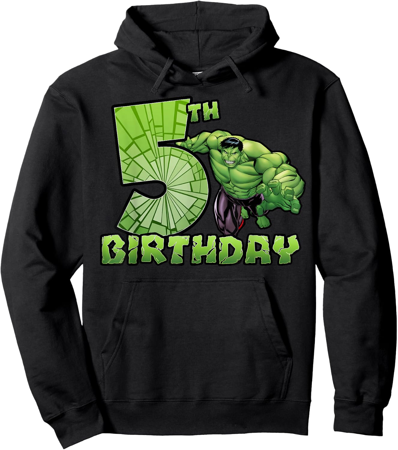 Marvel Avengers Hulk Smash 5th Birthday Hoodie - Hoodie | Black
