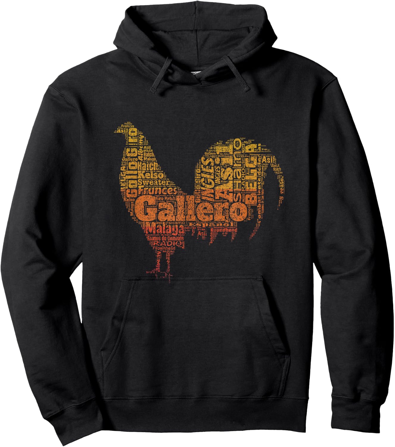 Gallero Tipos De Gallo De Pelea Silueta De Gallo Hoodie - Hoodie | Black