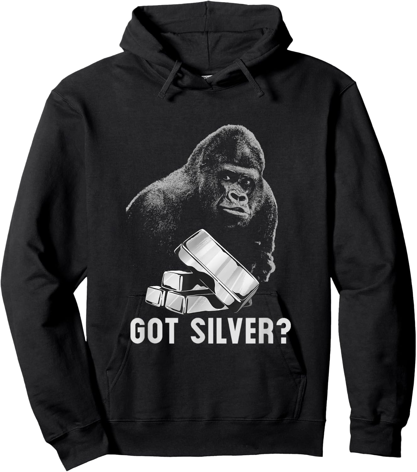 Silver Back Monkey Has Silver Wallstreetsilver Hoodie - Hoodie | Black