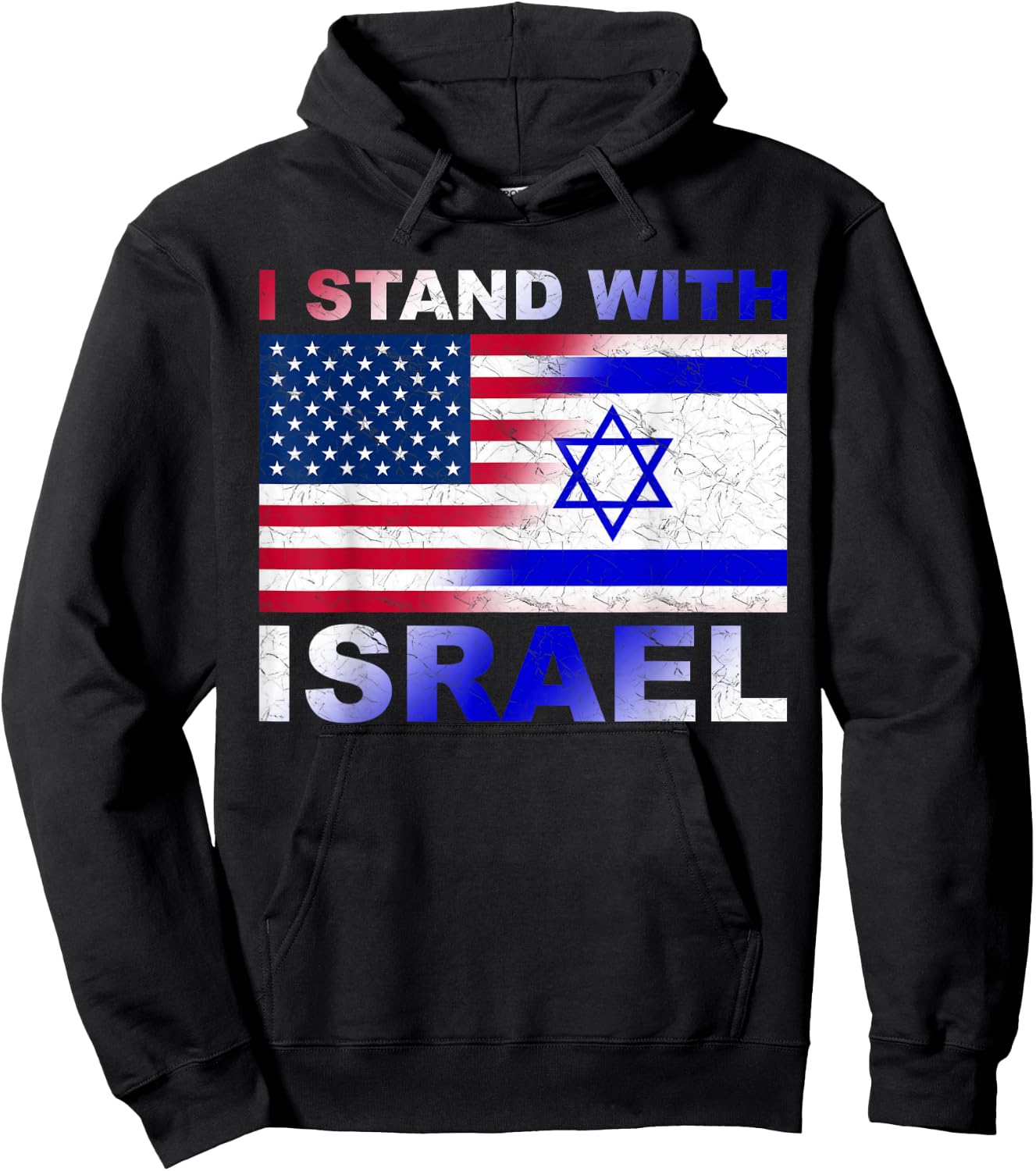 I Stand With Israel, Israeli Palestinian Conflict Pro Israel Hoodie - Hoodie | Black