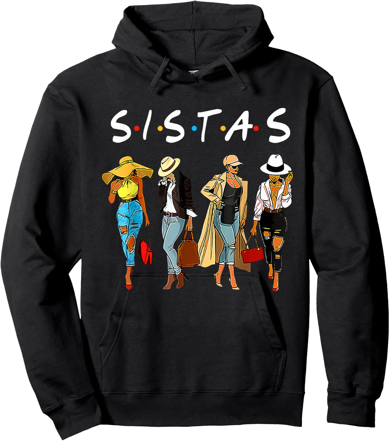 Cute Proud Black Sistas Queen Melanin African American Women Hoodie - Hoodie | Black