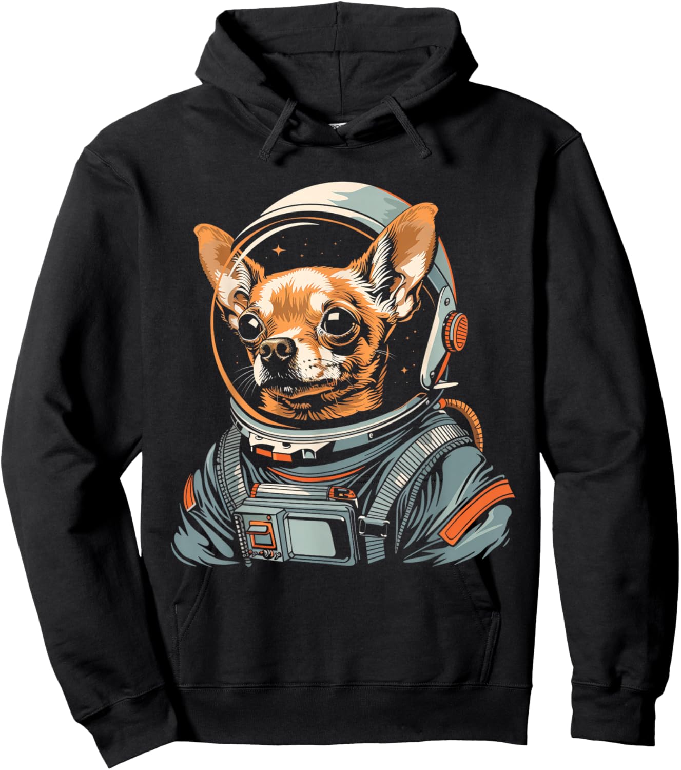 Chihuahua Astronaut Funny Cute Dog Space Suit Hoodie - Hoodie | Black