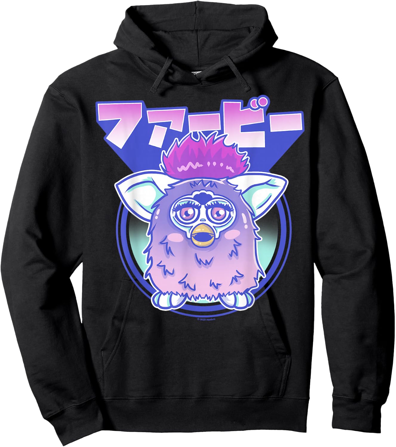 Gagaciso Furby Retro Pink Circle Kanji Portrait Hoodie - Hoodie | Black