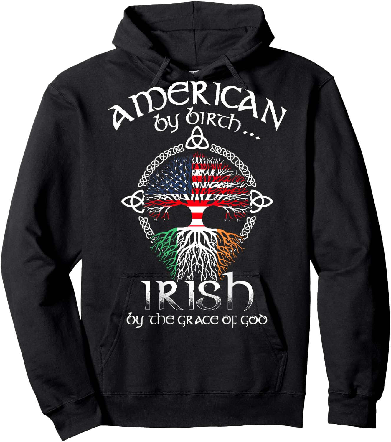Irish By Blood American By Birth Patriot By Choice Vintage Hoodie - Hoodie | Black