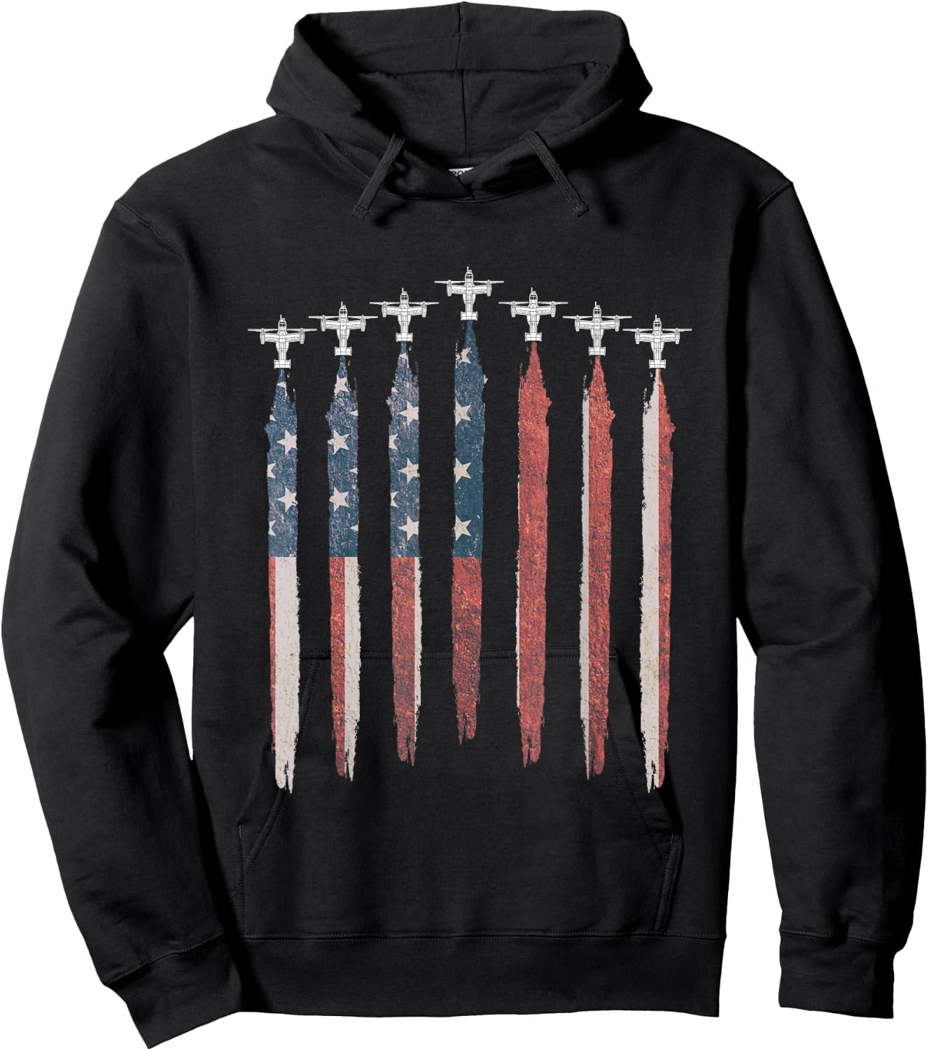 V-22 Osprey Military Helicopter American Flag V22 Squadron Hoodie - Hoodie | Black