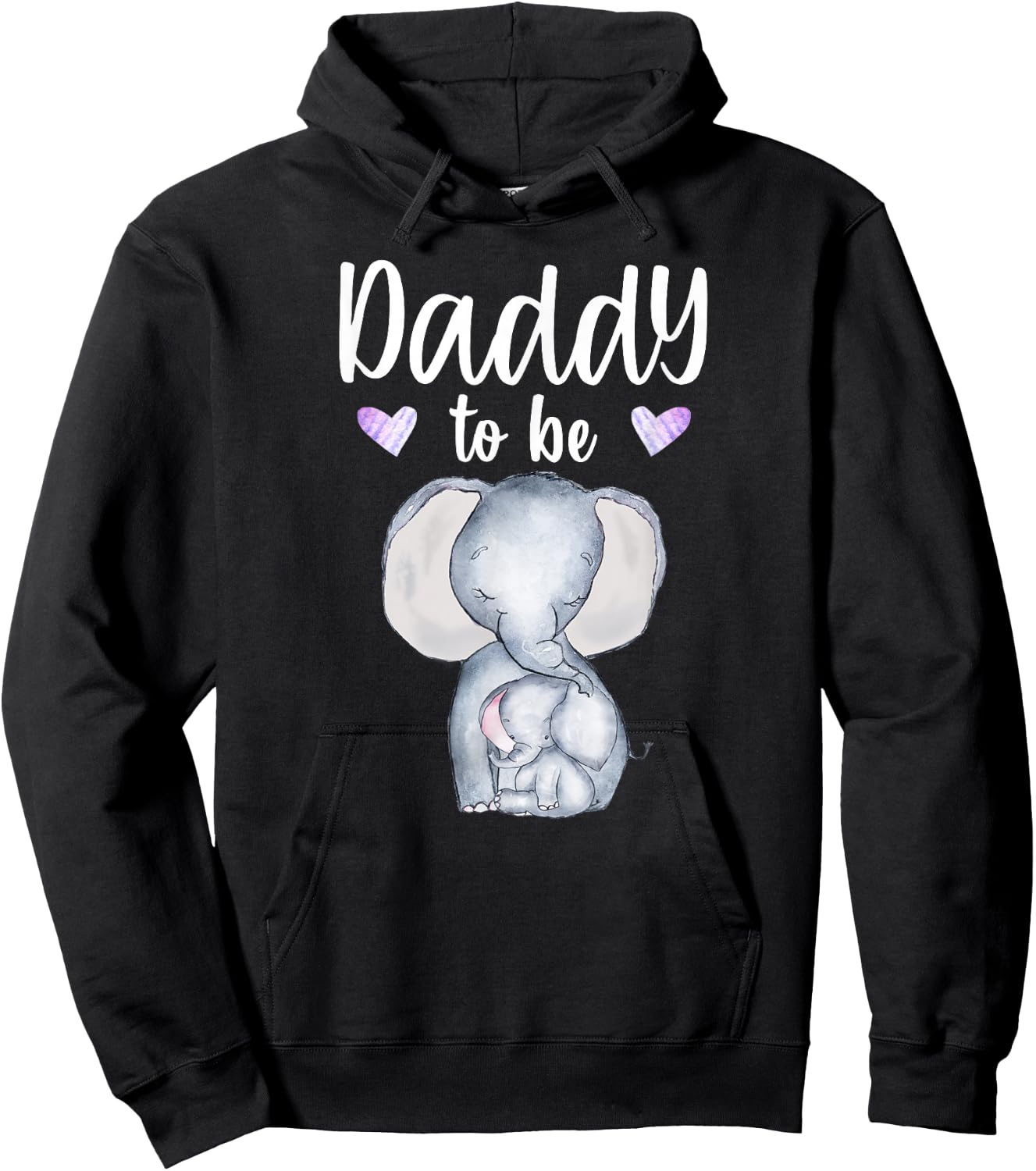 Daddy To Be Elephant Baby Shower Future Daddy Hoodie - Hoodie | Black