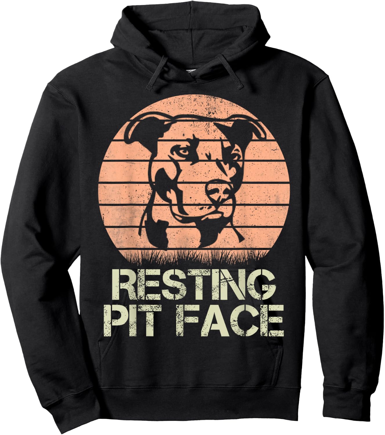 Resting Pit Face Dog Lover Vintage Hoodie - Hoodie | Black