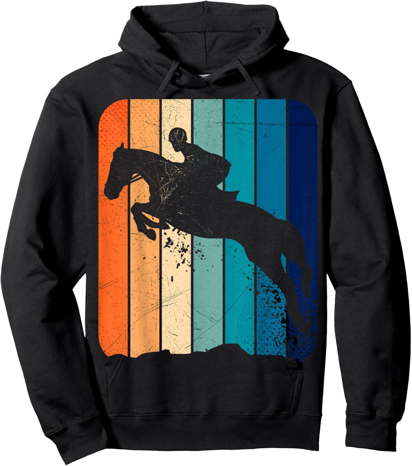 Girl Horse Stadium Jumping Equestrian Shirt Vintage Dressage Hoodie - Hoodie | Black