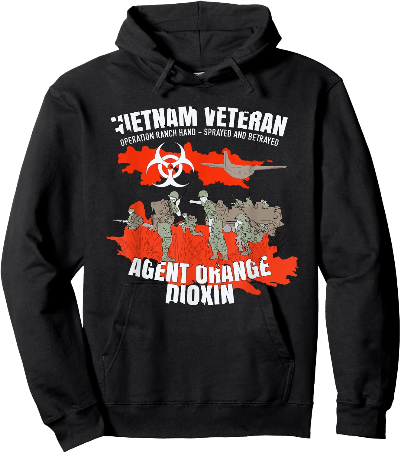 Vietnam Veteran Agent Orange Sprayed and Betrayed Hoodie - Hoodie | Black