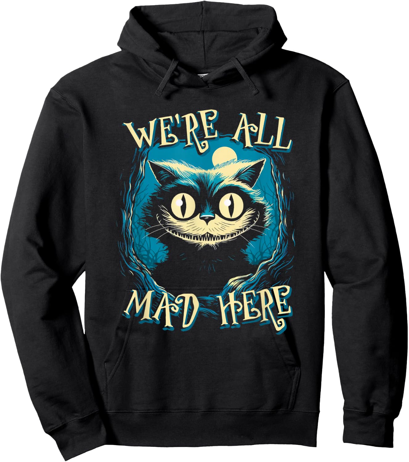 We're All Mad Here Cat Hoodie - Hoodie | Black
