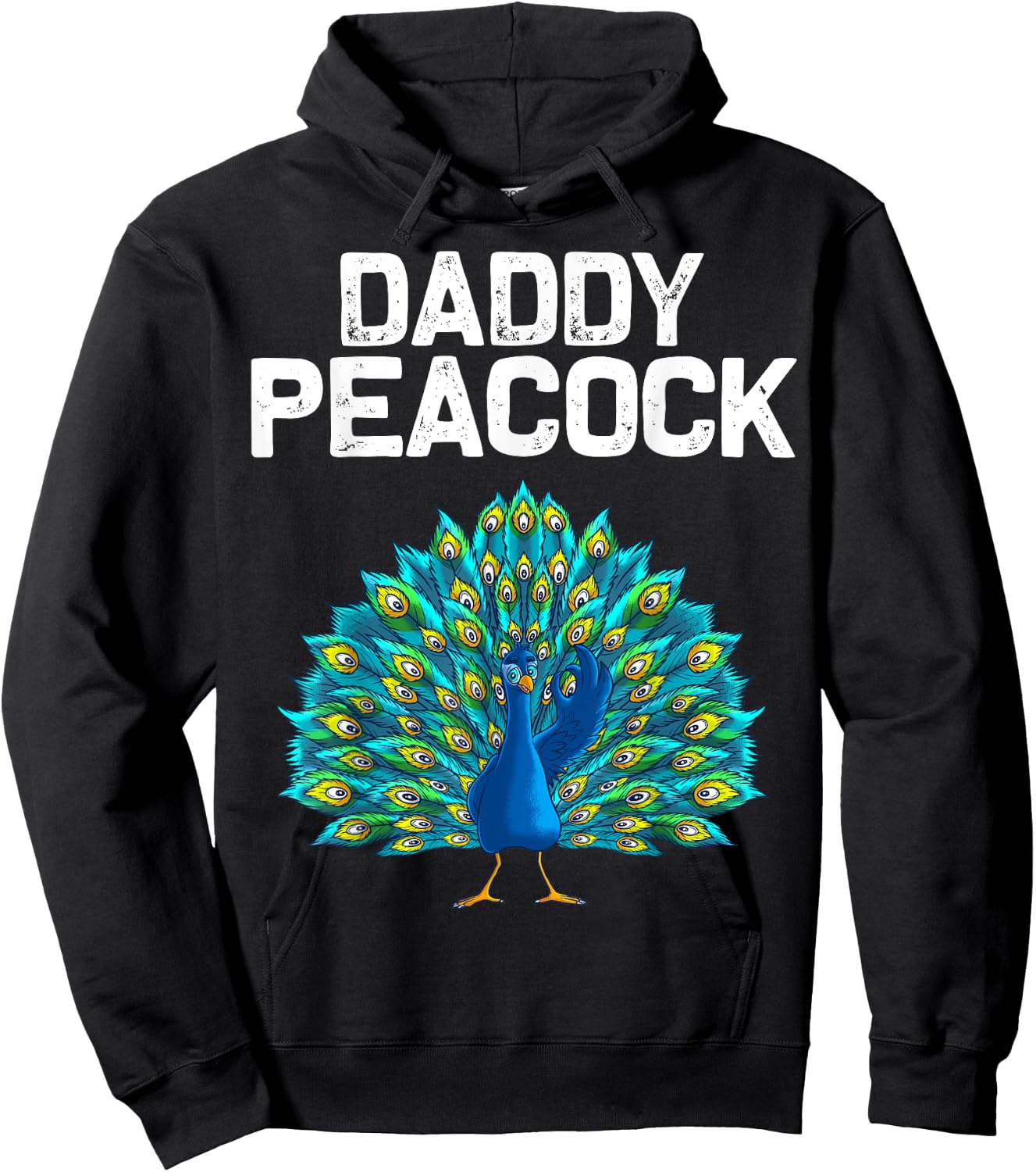 Funny Peacock Gift Dad Men Peafowl Lover Bird Feather Hoodie - Hoodie | Black