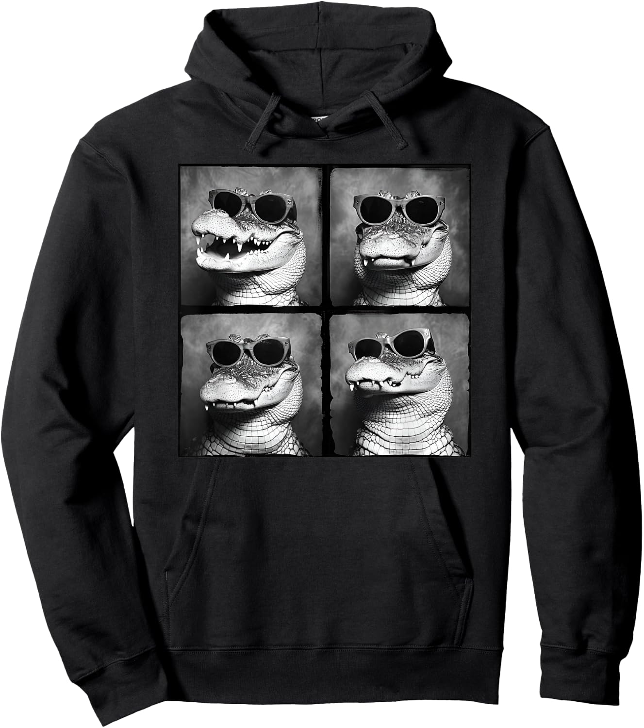 Funny Crocodile In Sunglasses Quirky Alligator Funny Gator Hoodie - Hoodie | Black