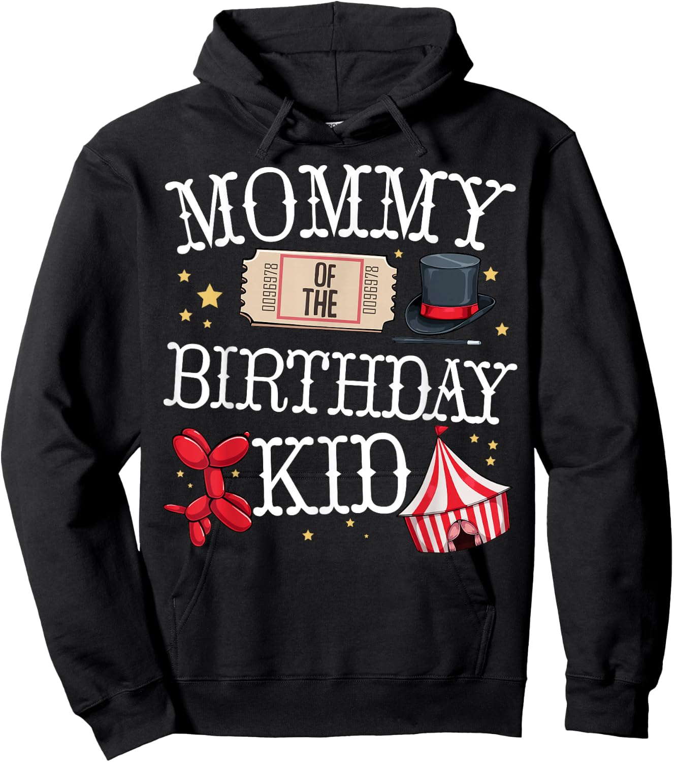 Funny Mommy Of The Birthday Kid Ringmaster Mom Circus Gift Hoodie - Hoodie | Black