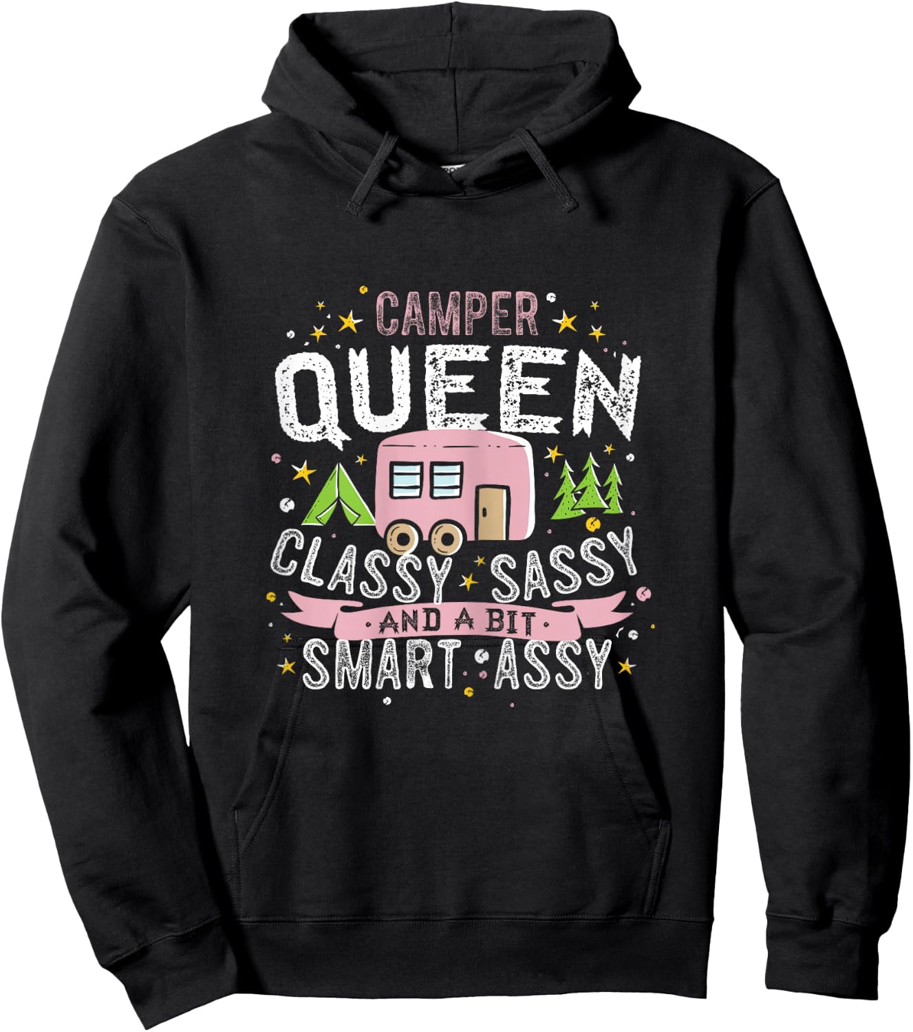 Camper Queen Classy Sassy And A Bit Smart Assy Her Camping Hoodie - Hoodie | Black
