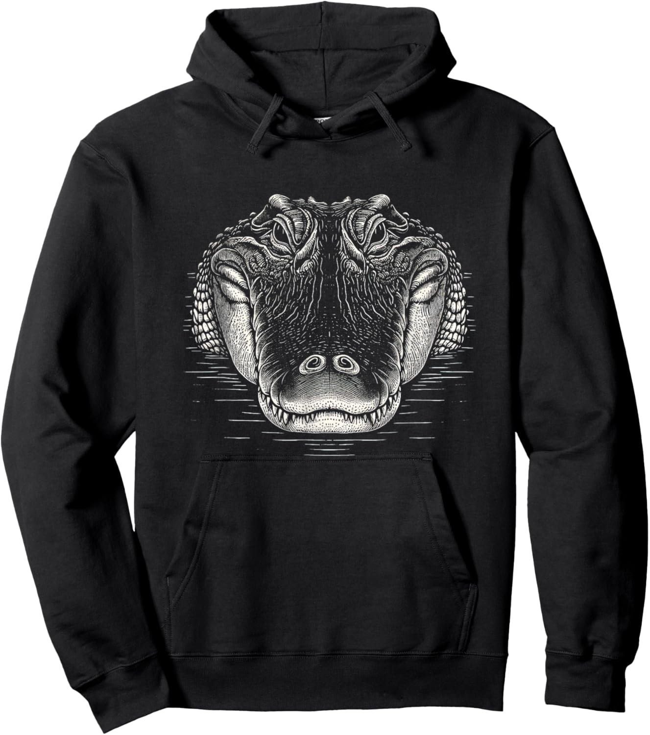Alligator Graphic Crocodile Head Design And Men Hoodie - Hoodie | Black