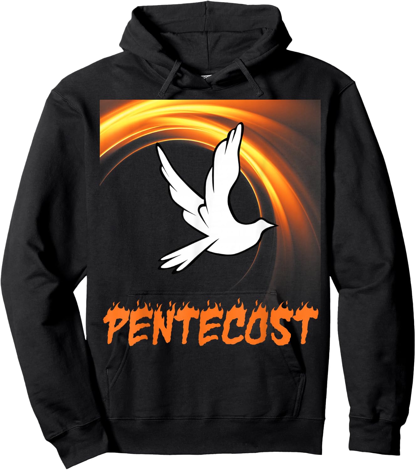Pentecost Doves Fire Flame Holy Spirit Hoodie - Hoodie | Black