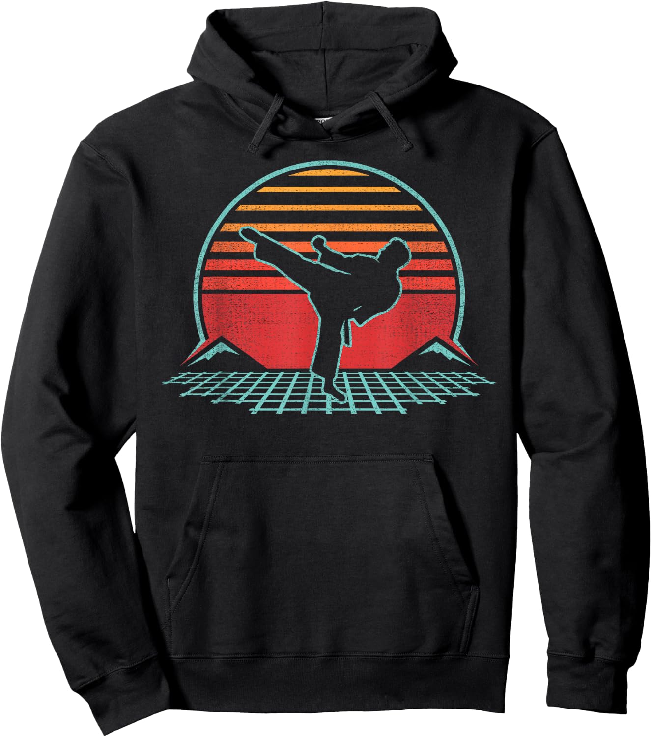 Karate Retro 80s Style Hoodie - Hoodie | Black