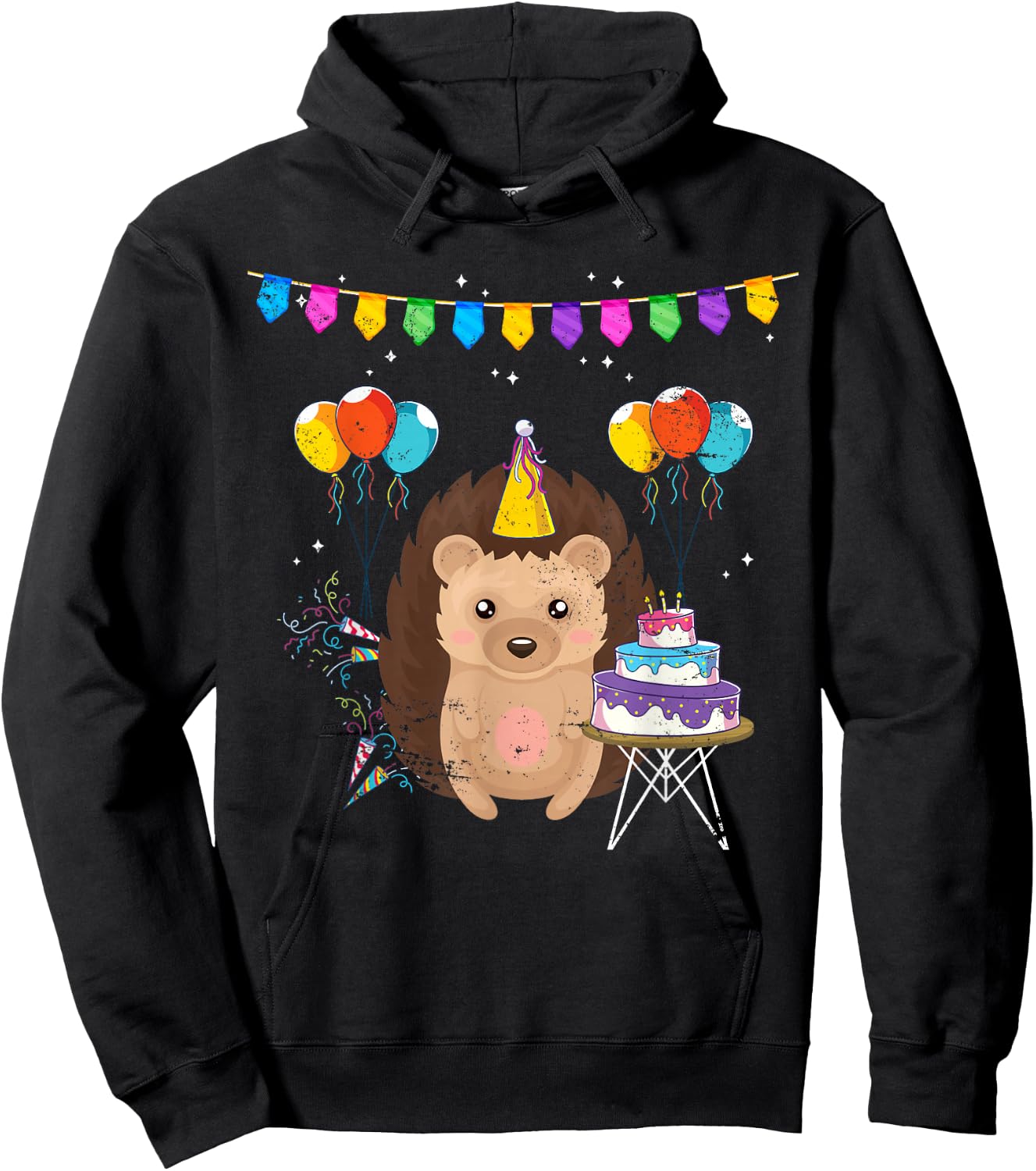 Forest Dwellers Animal Lover Forest Animal Children's Birthday Hedgehog Hoodie - Hoodie | Black