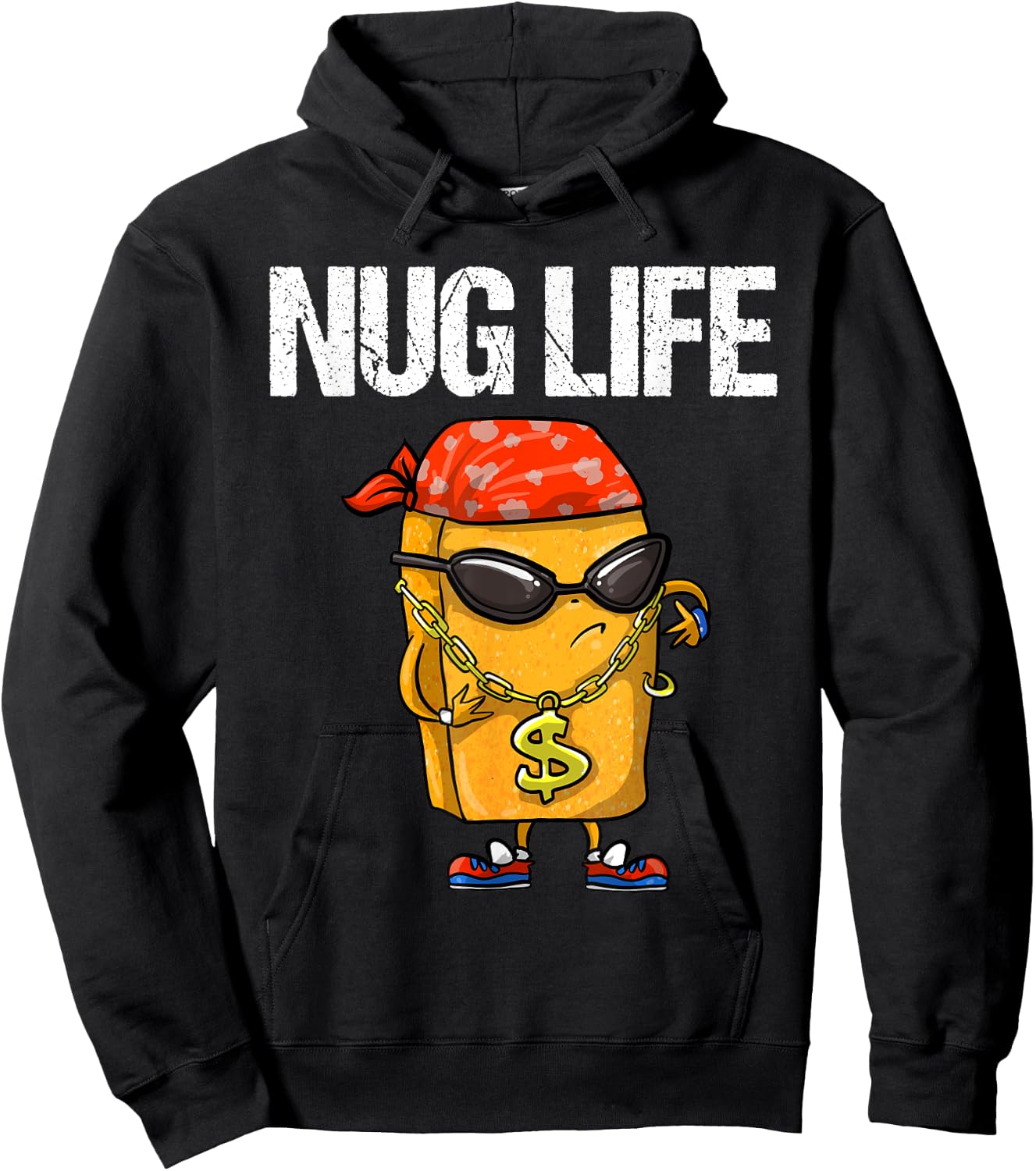 Funny Nug Life Gift | Cute Chicken Nuggets Lover Men Women Hoodie - Hoodie | Black