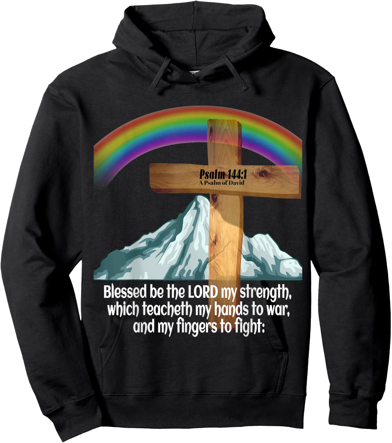 Psalm 144:1, A Psalm of David Hoodie - Hoodie | Black
