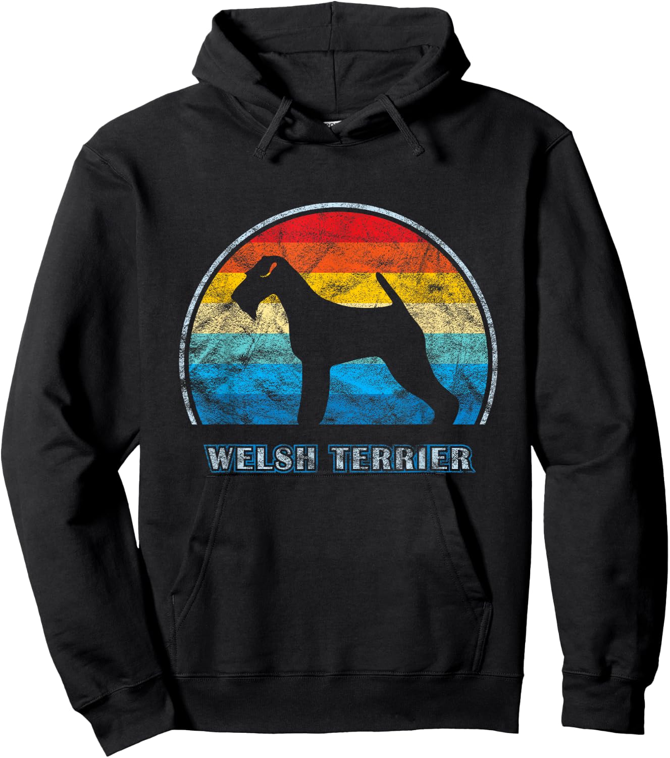Welsh Terrier Vintage Design Dog Men Women Girls Kids Hoodie - Hoodie | Black