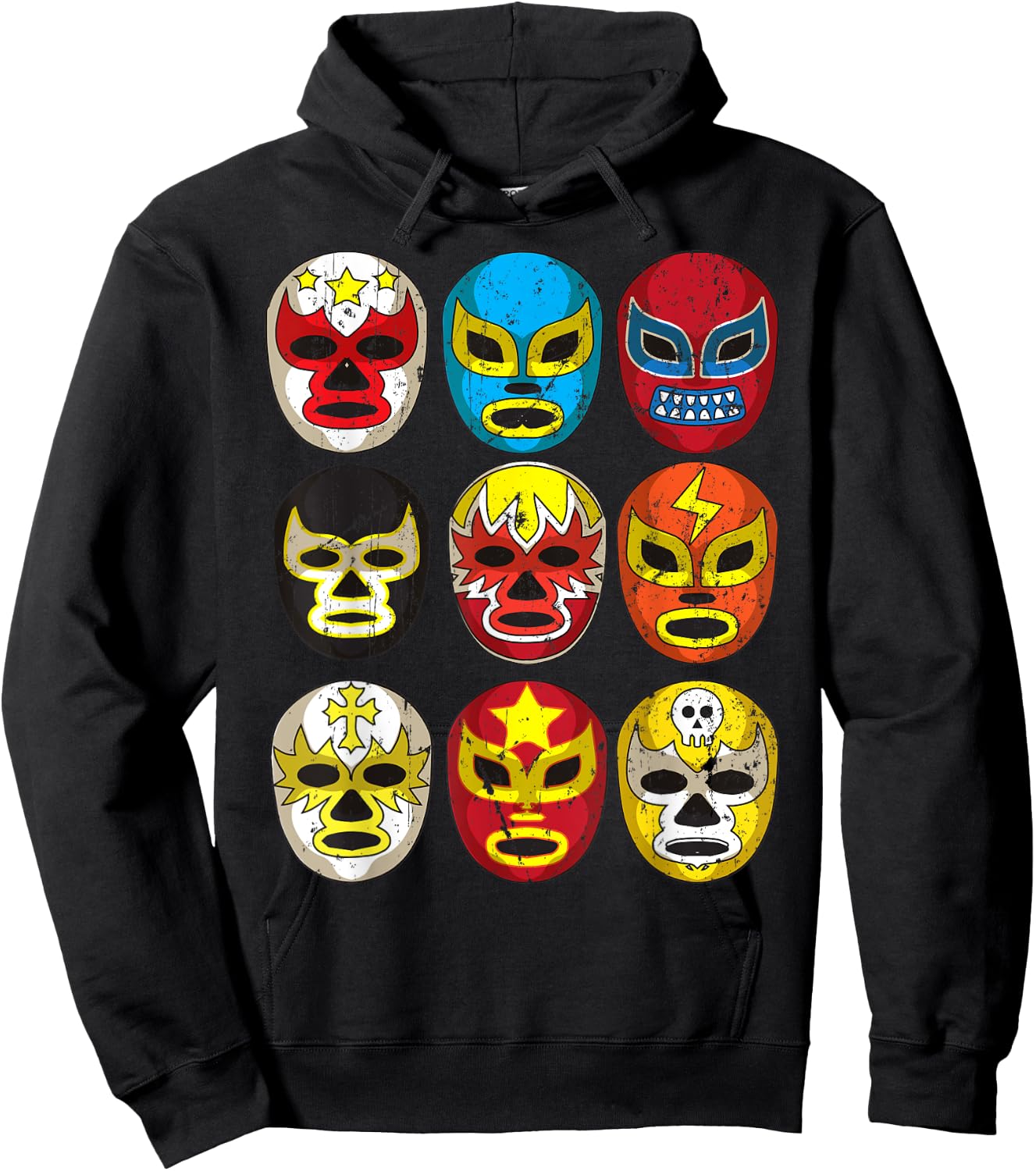 Cool Lucha Libre Wrestlers Masks | Funny Wrestling Gift Fan Hoodie - Hoodie | Black
