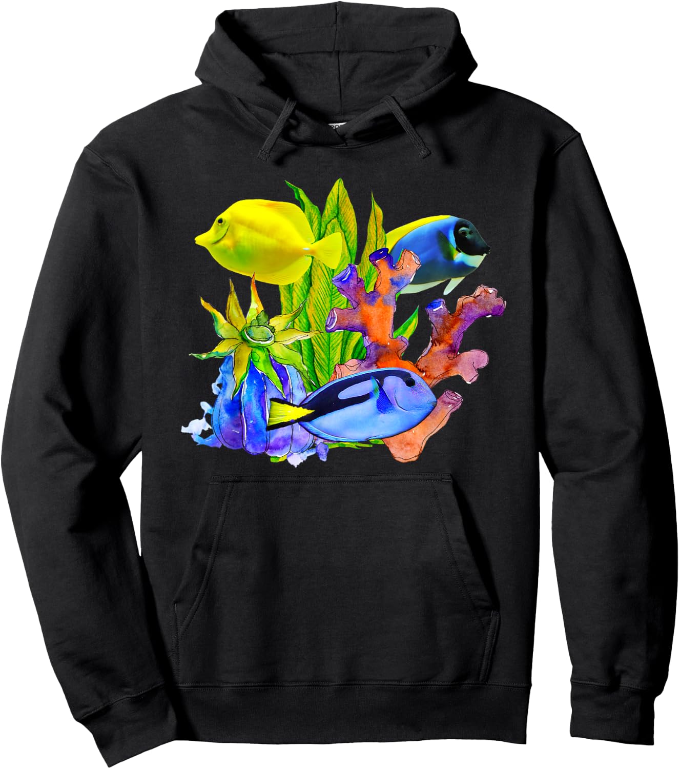 Yellow Tangs Reef Saltwater Marine Aquarium Fish Tank Gift Hoodie - Hoodie | Black