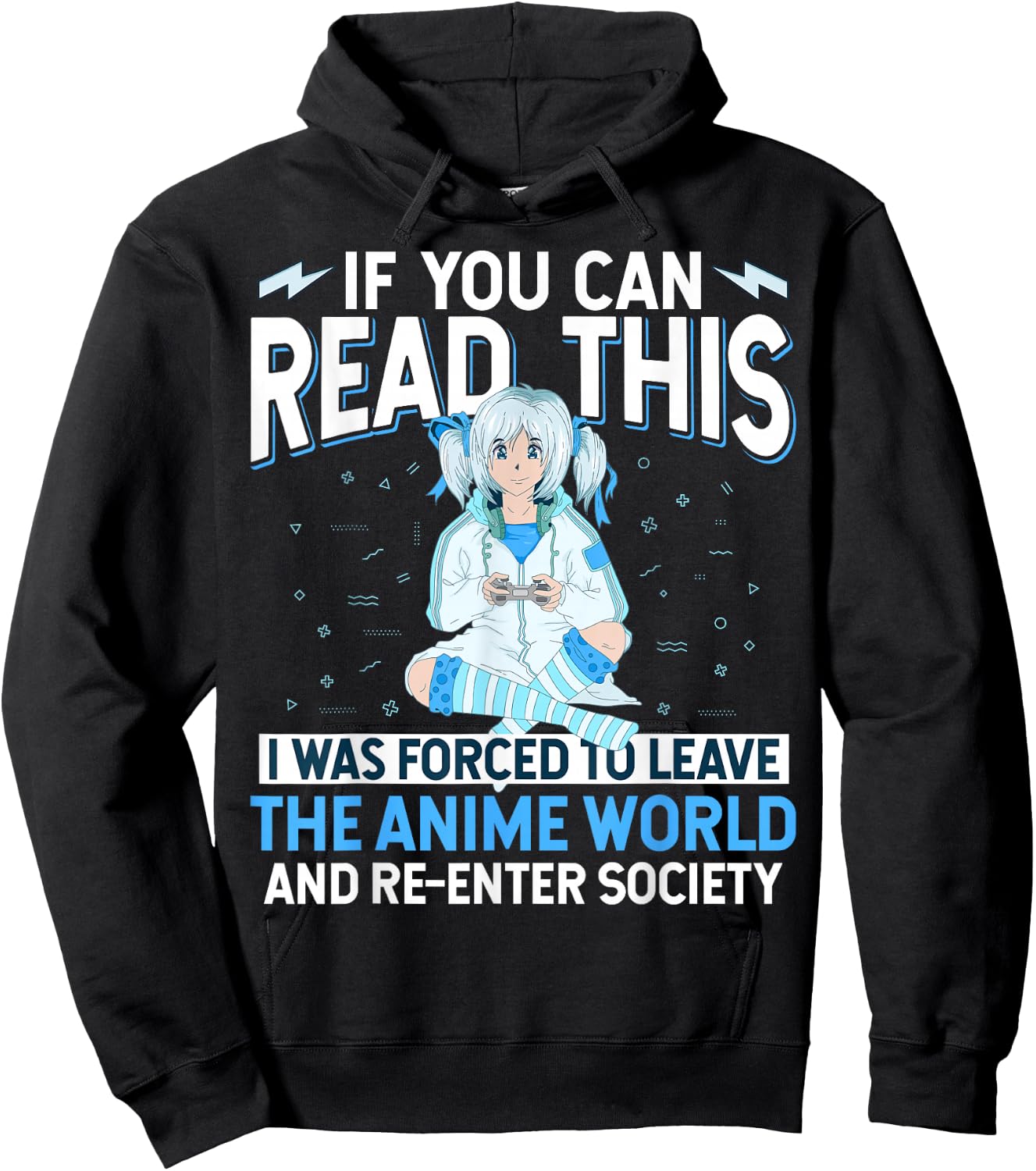 Leave Anime World & Re-Enter Society Funny Anime Lover Gift Hoodie - Hoodie | Black