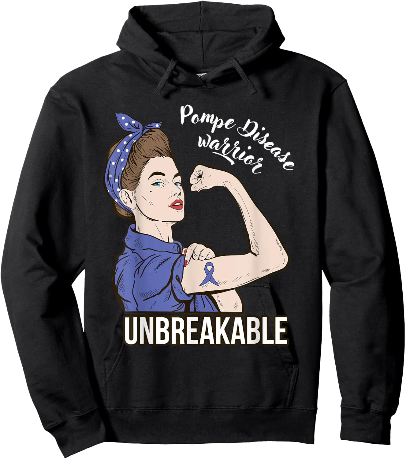 Pompe Disease Awareness Warrior Unbreakable Support Hoodie - Hoodie | Black