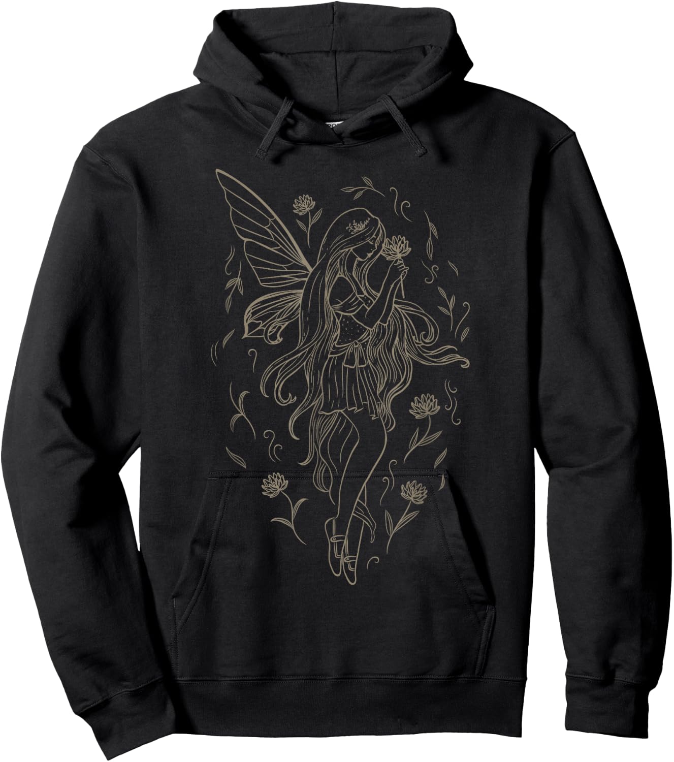 Fairy Rose Flowers Grunge Fairycore Fairies Hoodie - Hoodie | Black