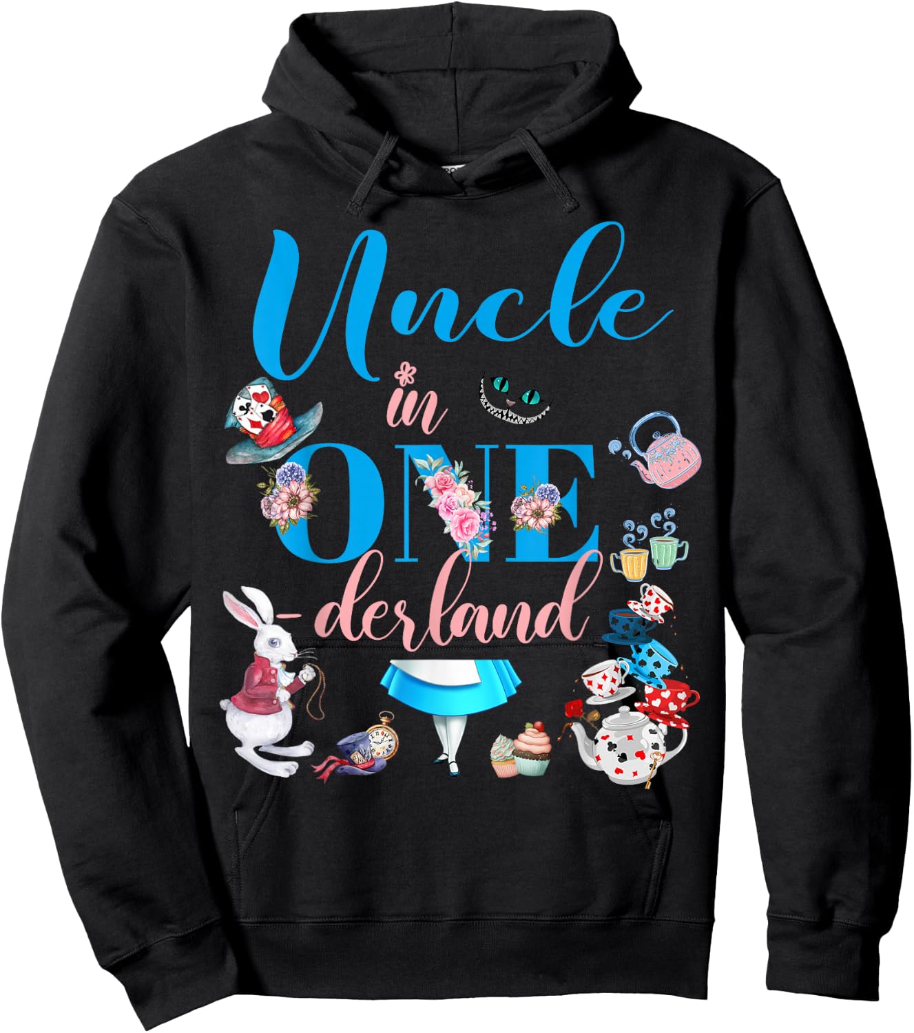 Alice in ONEderland Family Uncle Of The Birthday Girl Hoodie - Hoodie | Black