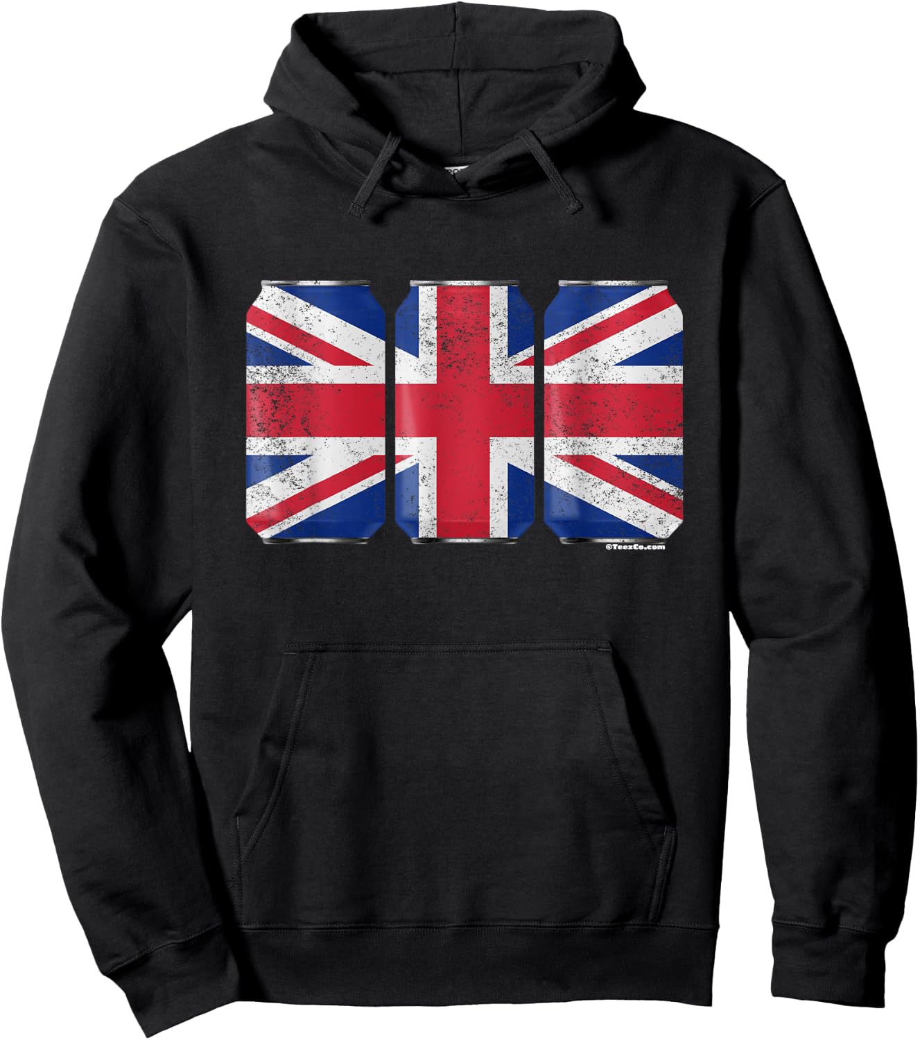 Cool Graphic Beer Cans England Flag Hoodie - Hoodie | Black