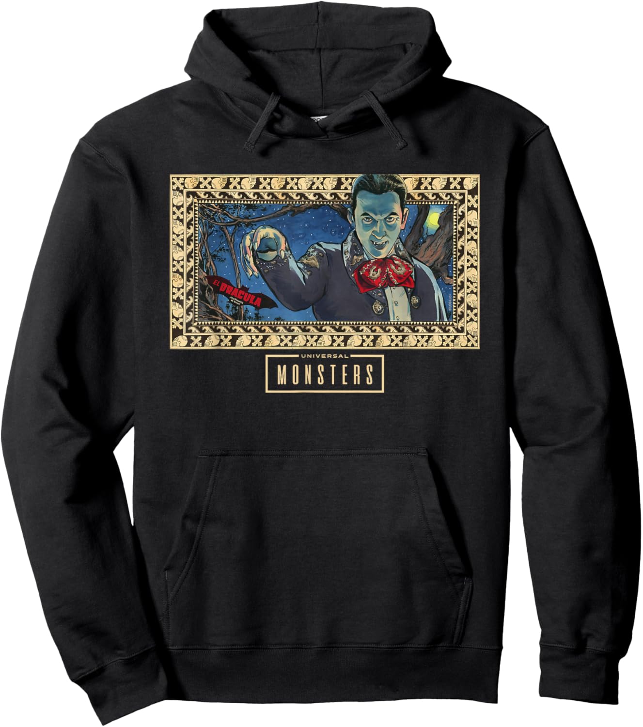 Universal Monsters Dracula Charro Negro Hoodie - Hoodie | Black