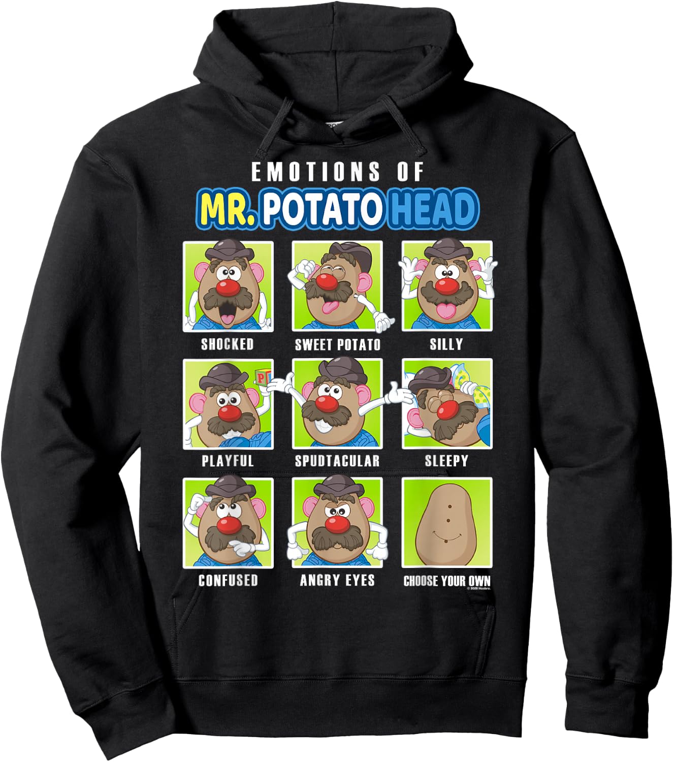 Mr. Potato Head Emotions Color Retro Box Up Faces Hoodie - Hoodie | Black