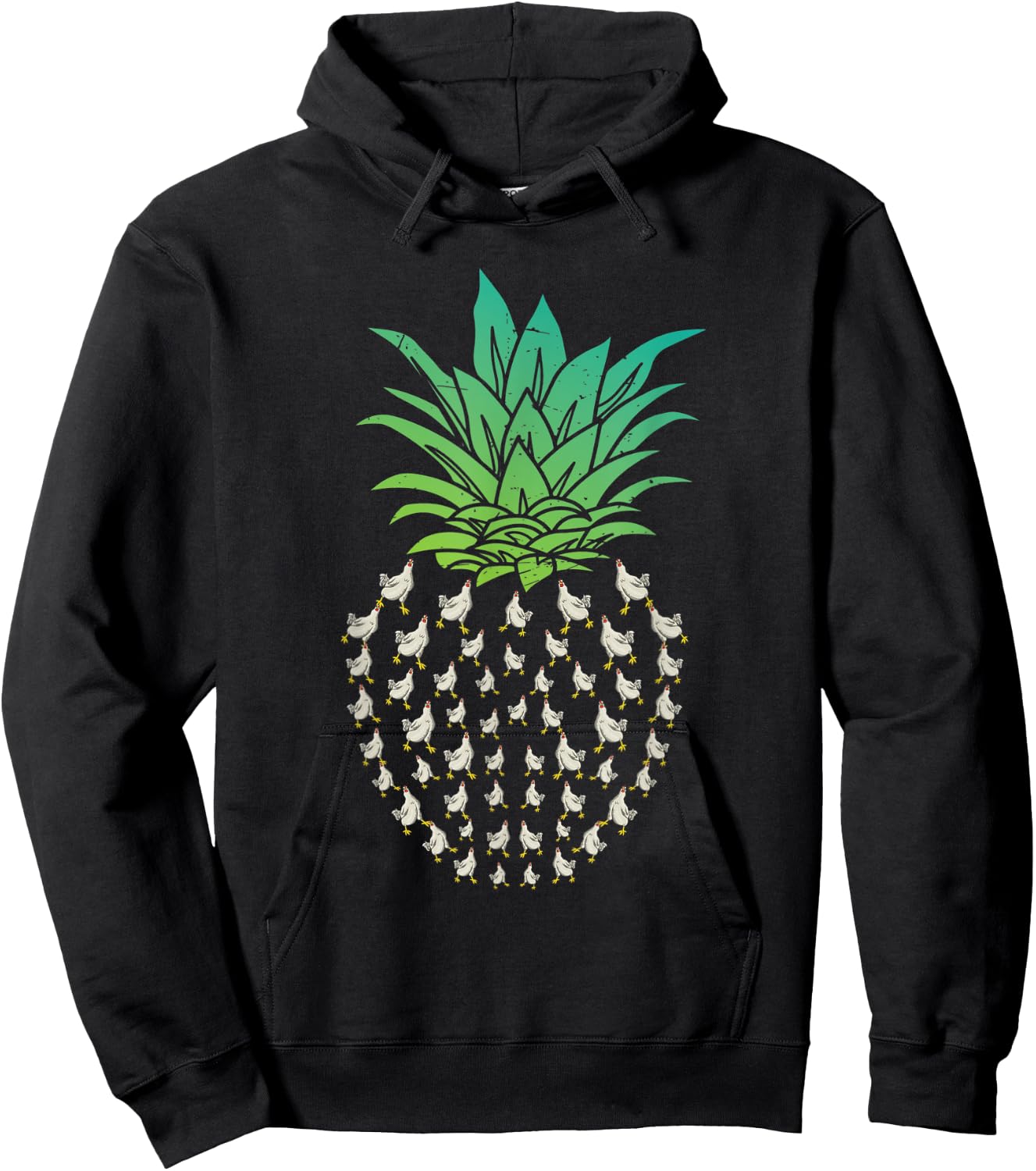 Farm Animal Bird Hen Pineapple Chicken Hoodie - Hoodie | Black