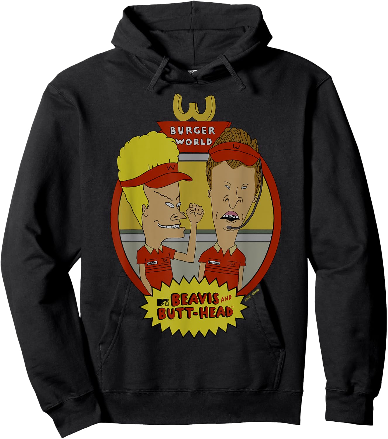 Beavis and Butt-Head Burger World Circle Frame Poster Hoodie - Hoodie | Black