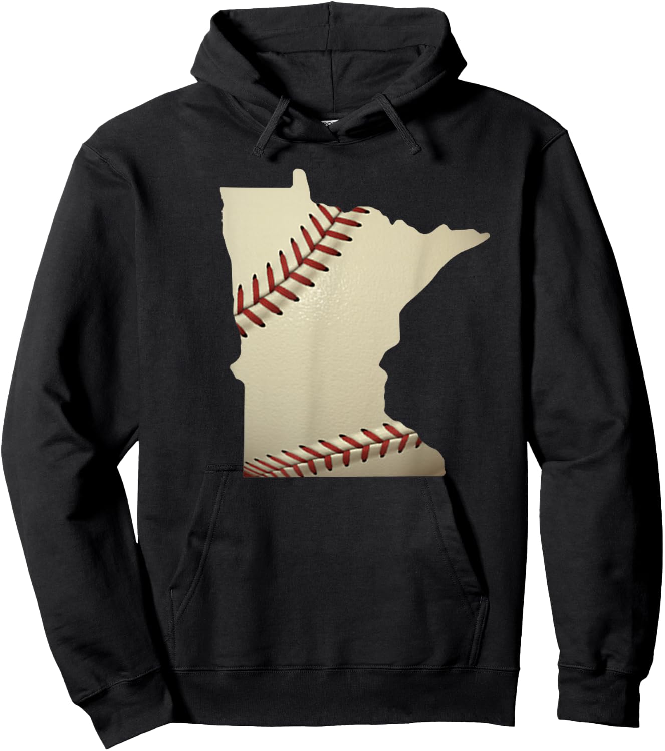 Minnesota Baseball State Map Softball Love MN USA Fan Hoodie - Hoodie | Black