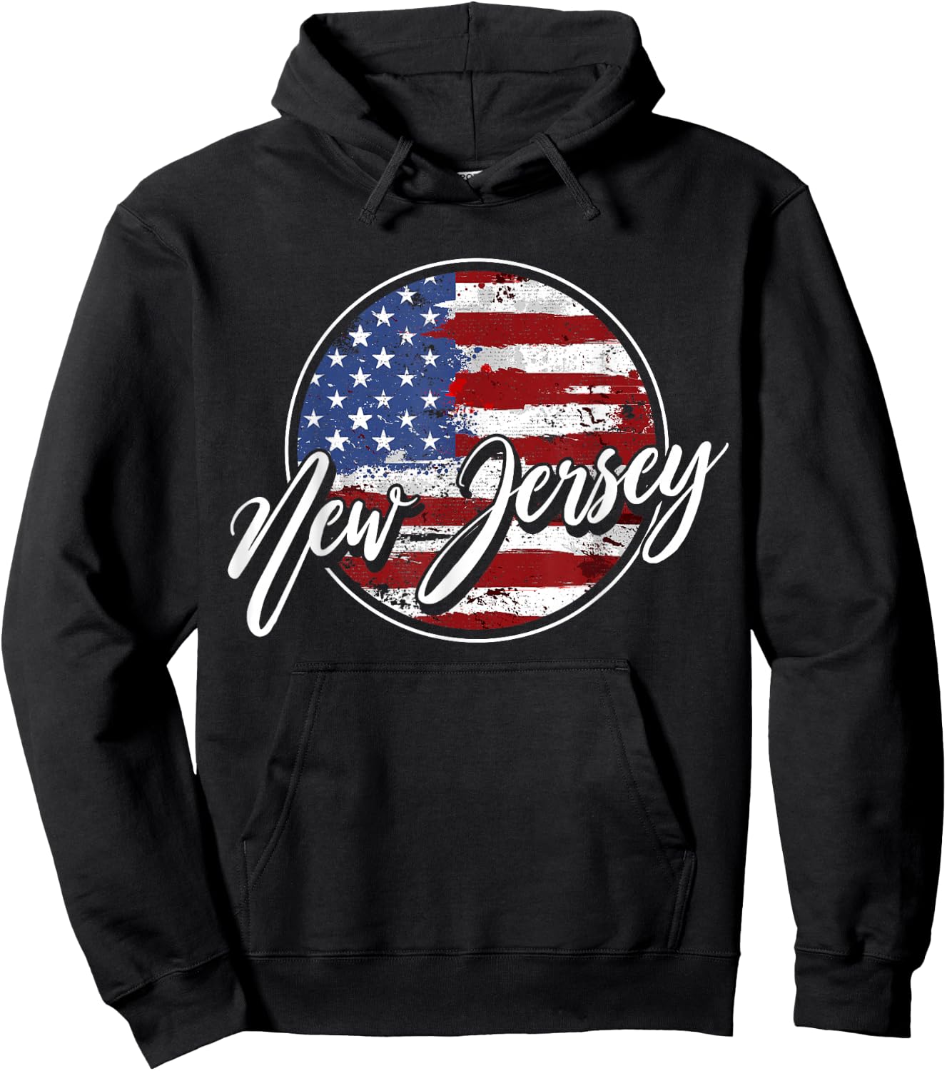 Retro & Retro USA New Jersey - Women's Classic Fit Black Short Sleeve - Small Hoodie - Hoodie | Black