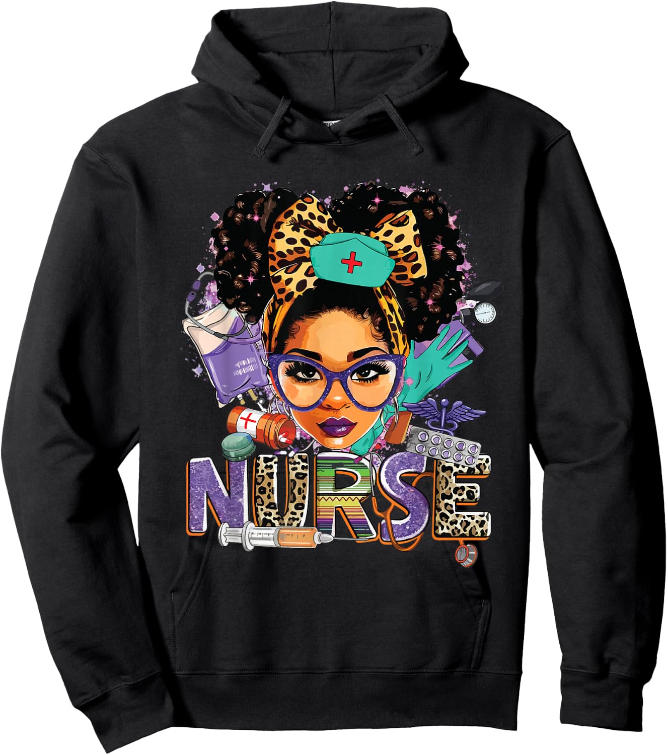 Black Strong Nurse Afro Love Melanin African American Women Hoodie - Hoodie | Black