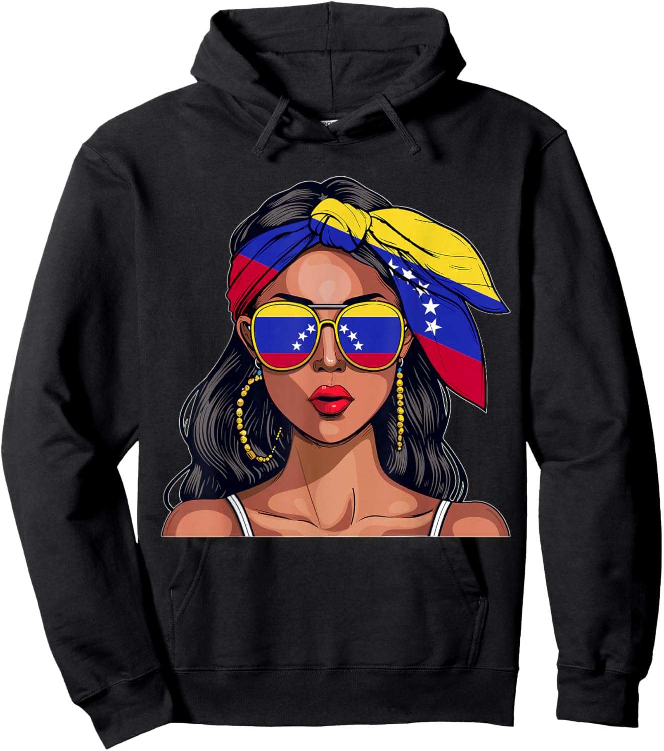Venezuelana Souvenirs Products Woman Flag Uniform Venezuela Hoodie - Hoodie | Black
