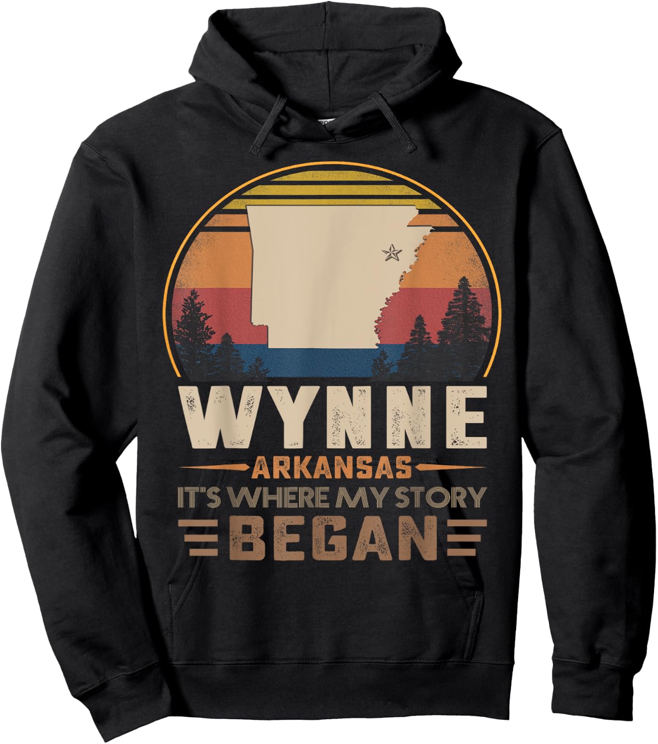 Vintage Wynne Arkansas Homtown My Story Began Hoodie - Hoodie | Black