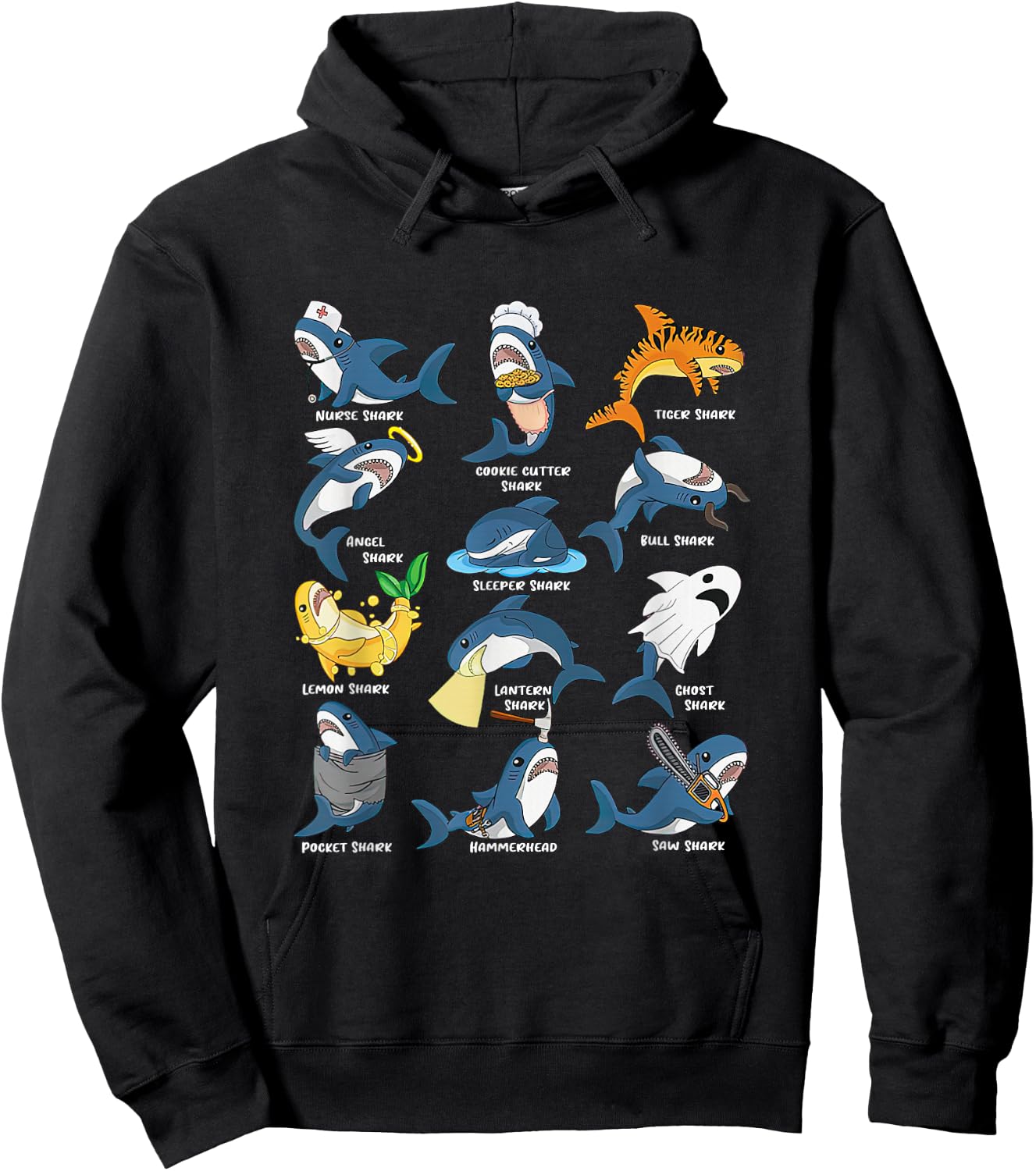 Nurse cookie cutter tiger angel sleeper bull saw funny shark Hoodie - Hoodie | Black