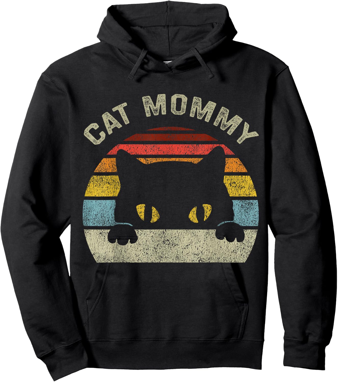 Cat Mommy Women Vintage Retro Black Cats Mom Mothers Day Small Hoodie - Hoodie | Black