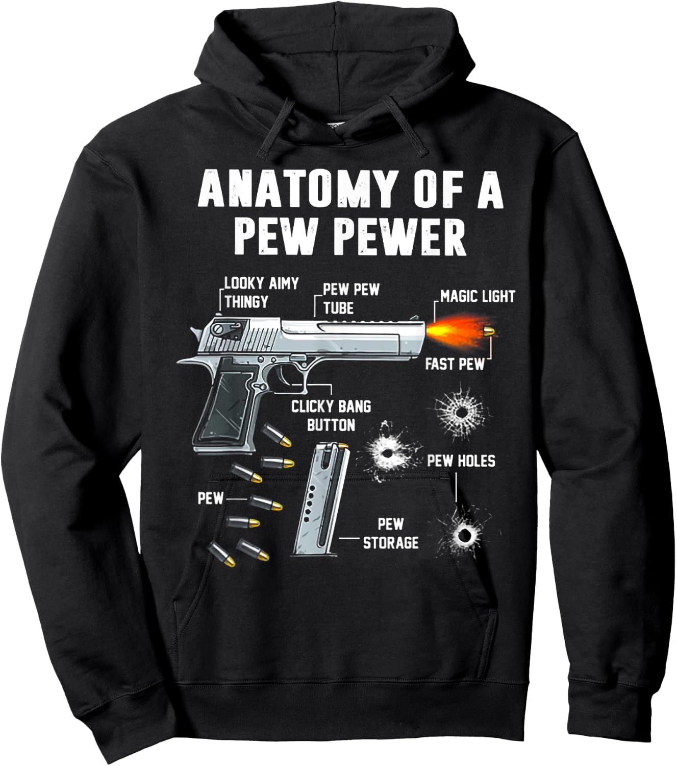 Anatomy Of A Pew Pewer Hoodie - Hoodie | Black