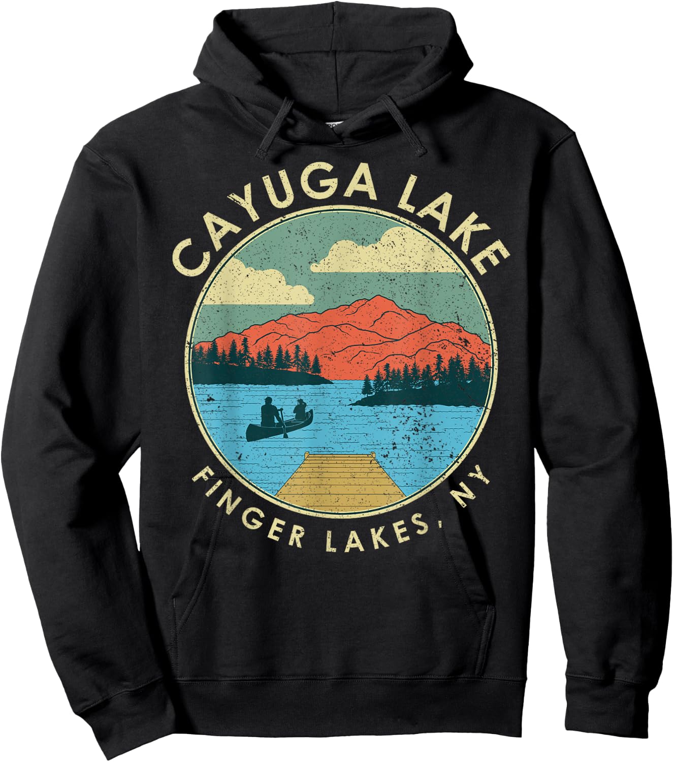 Cayuga Lake Finger Lakes NY New York Hoodie - Hoodie | Black