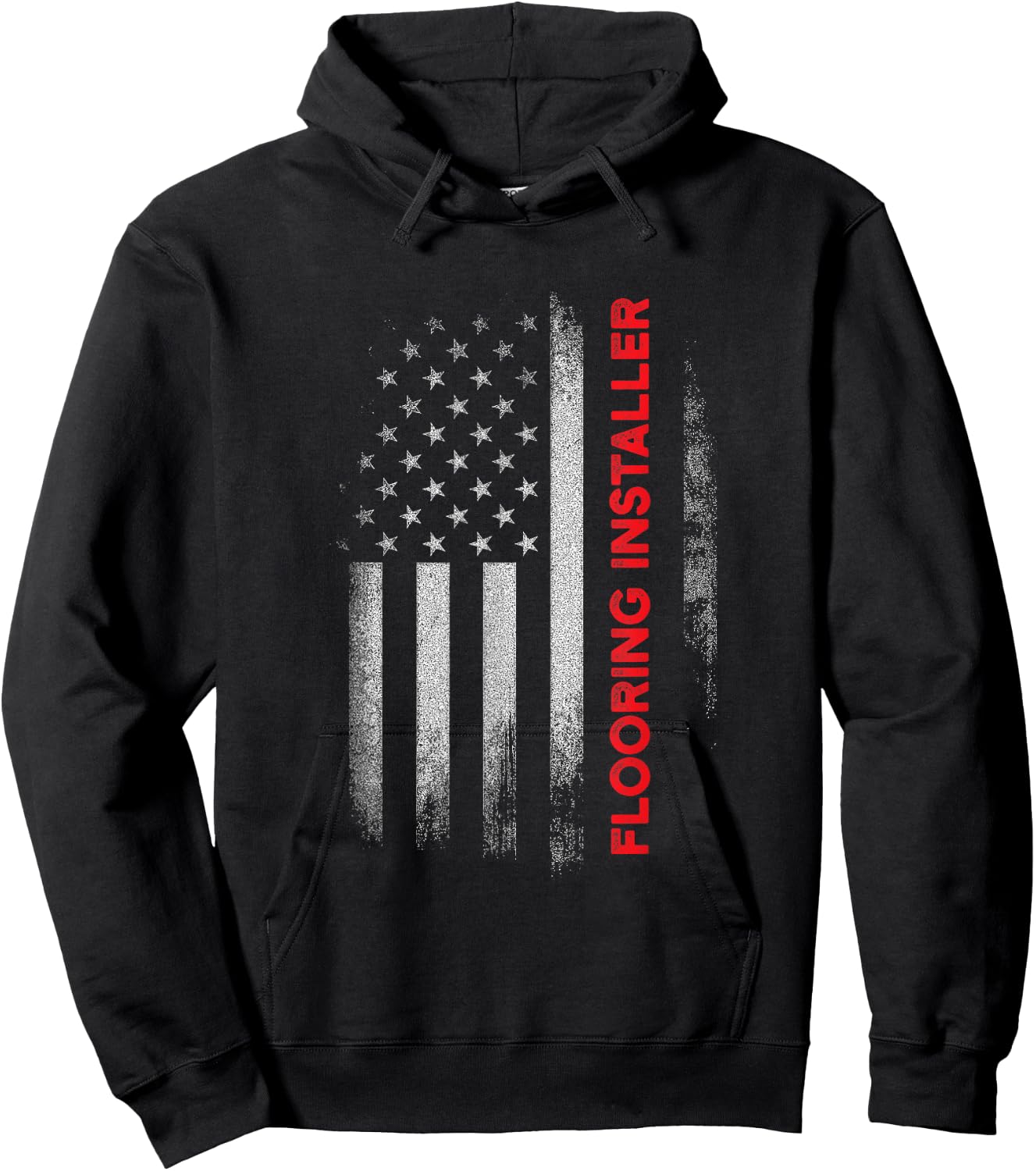 Flooring Installer Contractor USA Flag Floor Installation Hoodie - Hoodie | Black