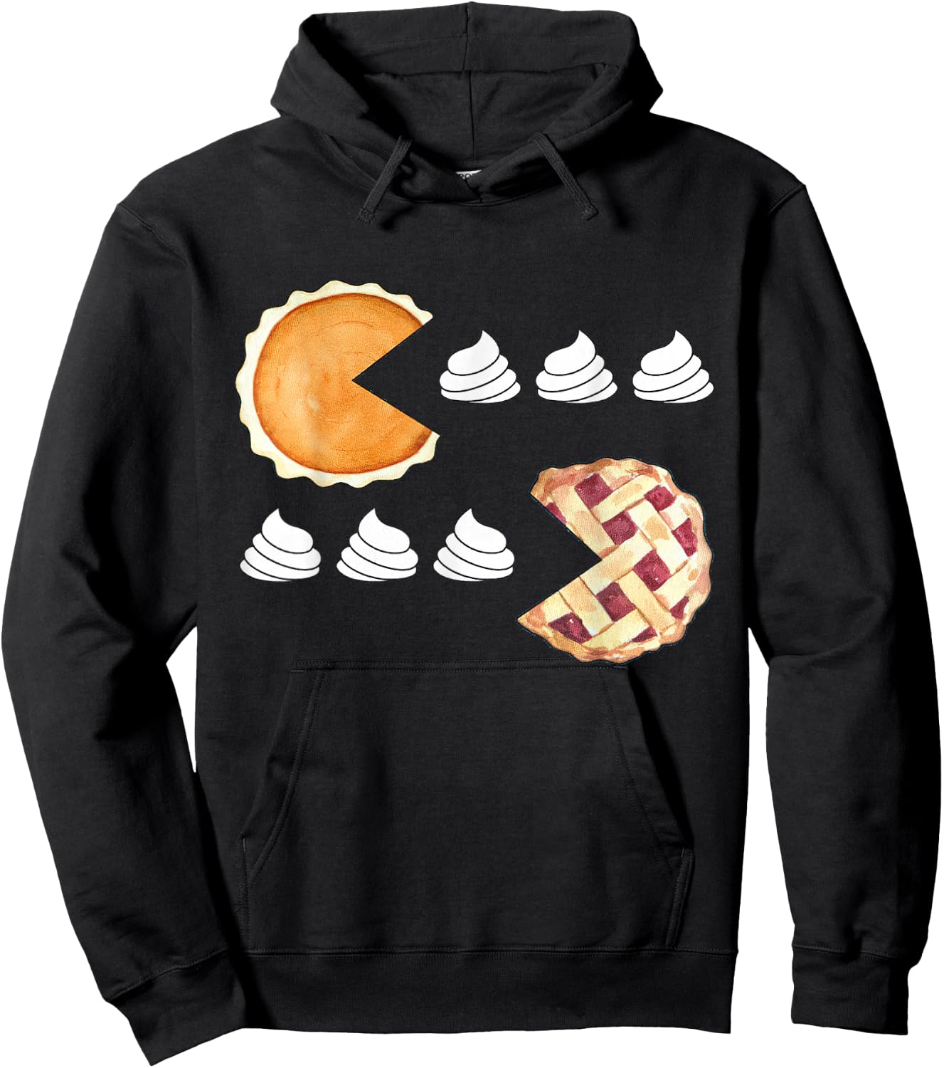 Pumpkin Pie Eating Whipped Cream, Apple Pie Thanksgiving Hoodie - Hoodie | Black