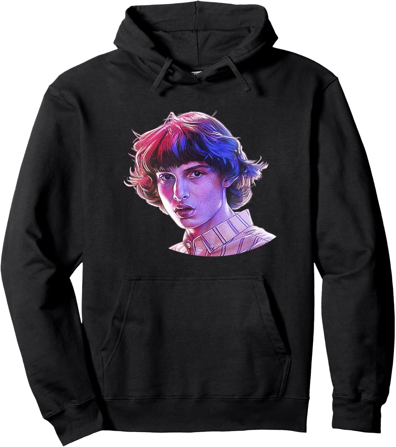 Stranger Things Mike's Big Face Hoodie - Hoodie | Black