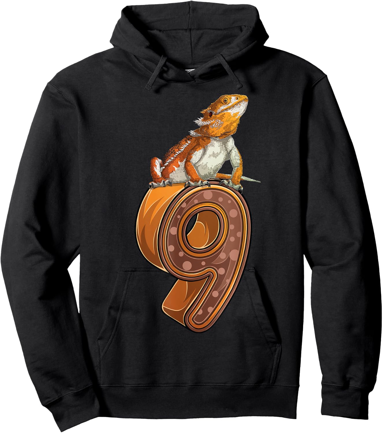 9 Year Old Bearded dragon Reptile 9th Birthday Party B-day Hoodie - Hoodie | Black