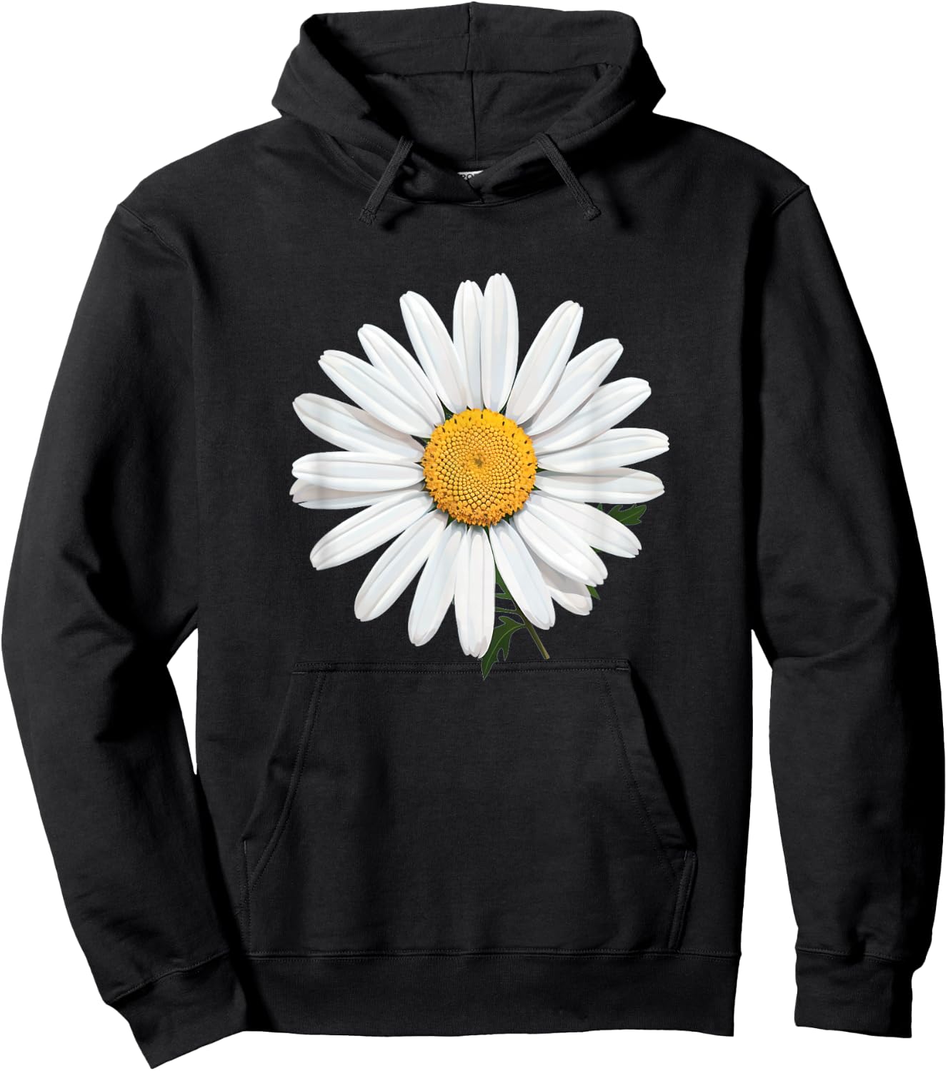 Nice White Daisies Flower Hoodie - Hoodie | Black